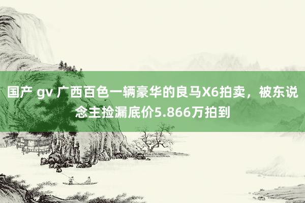 国产 gv 广西百色一辆豪华的良马X6拍卖，被东说念主捡漏底价5.866万拍到