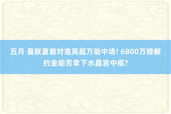五月 曼联夏窗对准英超万能中场! 6800万镑解约金能否拿下水晶宫中枢?