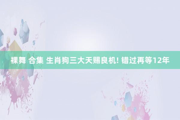 裸舞 合集 生肖狗三大天赐良机! 错过再等12年